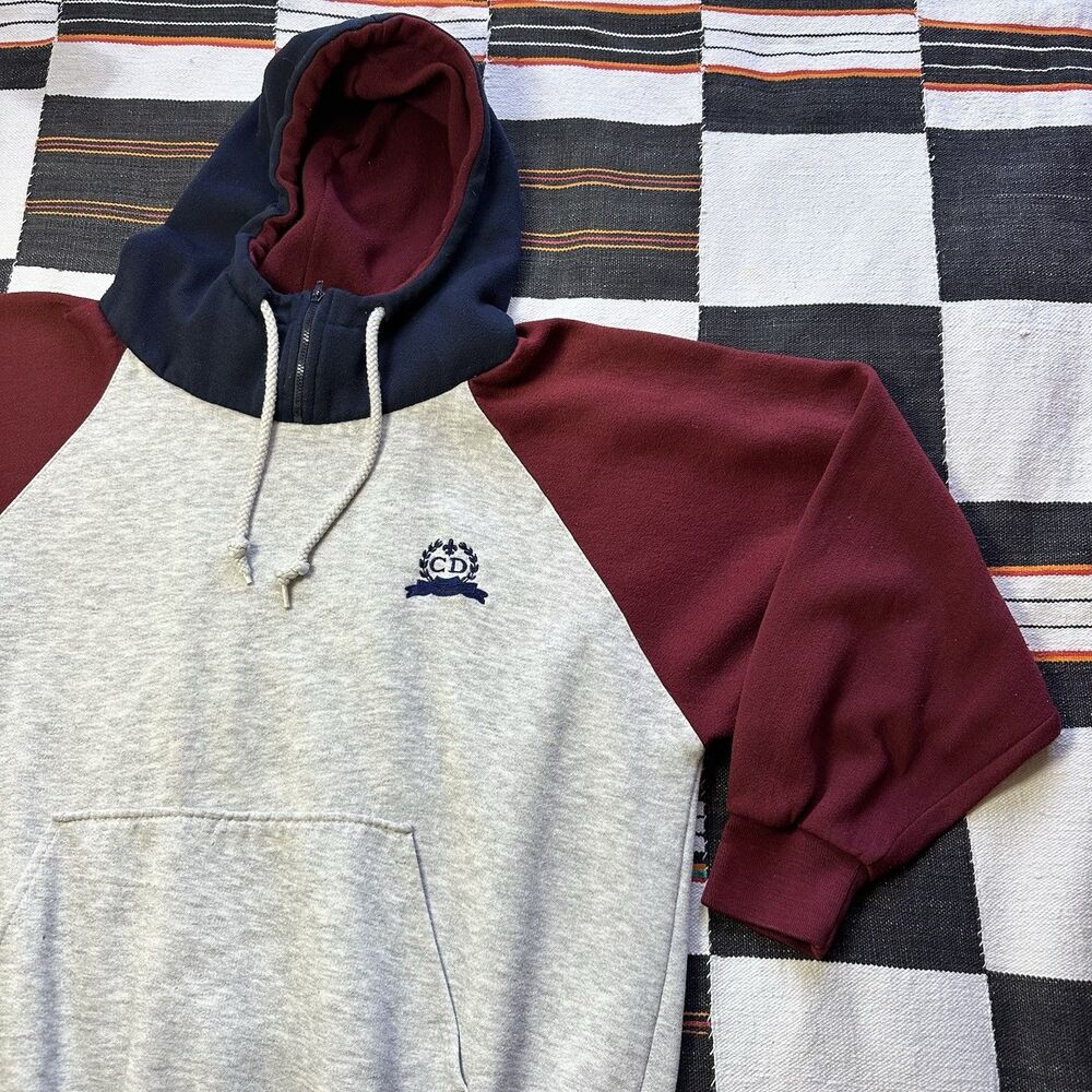 Vintage Christian Dior Monsieur Color Block Hoodie 90s Streetwear Embroidered XL - Picture 10 of 16